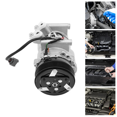 A/C Compressor Fits 2002-2005 Honda Civic 1.7L L4 AC Air Conditioning Compressor