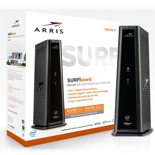 Arris SURFboard SBG8300 DOCSIS 3.1 Cable Modem & Dual-Band Wi-Fi Router - Picture 1 of 4