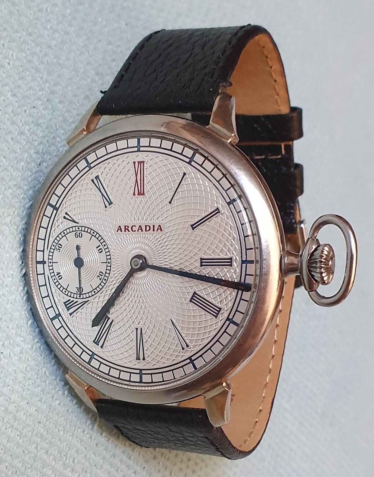 ARCADIA 15 Jewels Swiss Made ! Vintage Mariage Armbanduhr mit Original Gehäuse !
