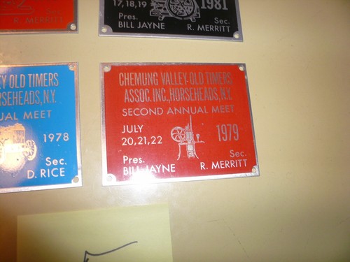 79 81 82 1978 Chemung Valley Old Timers Assn placa tablero gas y vapor asociación - 4 - Imagen 5 de 5