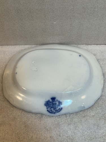 Fairy Villas Flow Blue 10" Platter - W. Adams Co. China England c.1900 - Picture 3 of 9