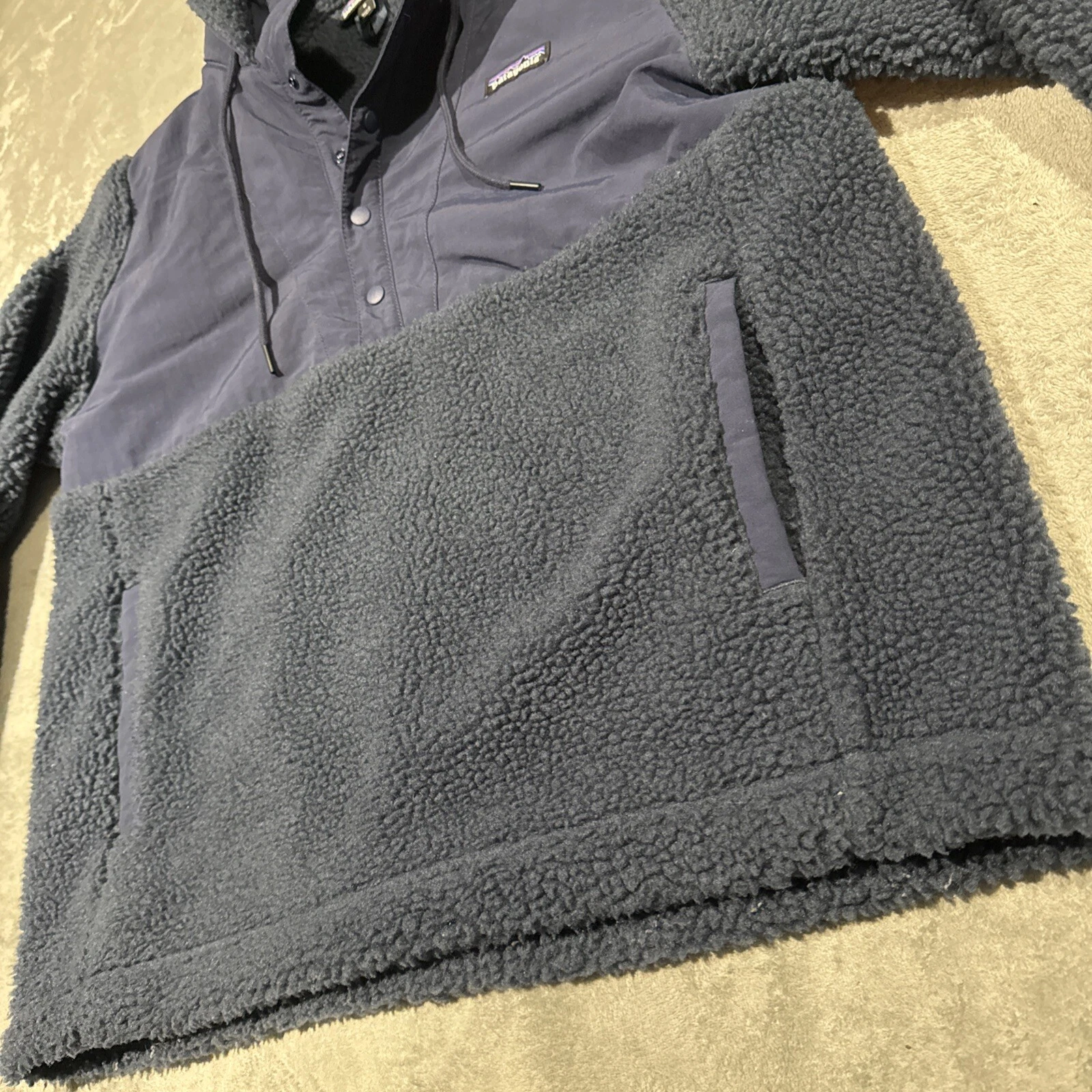 patagonia retro-x shelled pullover deep pile hooded jacket