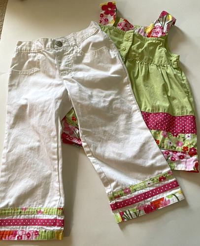 Gymboree Girl's 4T Cotton Sundress Matching Pants Multicolor Floral Polka Dots