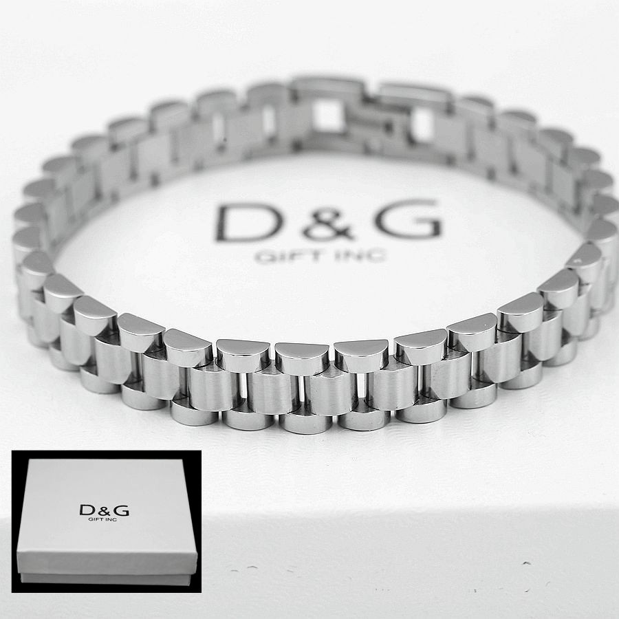 DG Men's 8"Stainless Steel 10mm Watch Band Chain Bracelet Unisex High