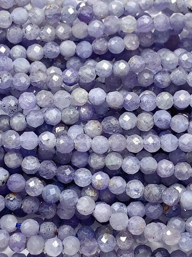 Grade AAA+Genuine Natural Blue Tanzanite Faceted Round Beads 15.5" Strand - Picture 1 of 10