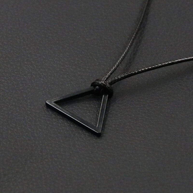 Black rope necklace with pendant deals