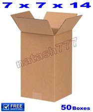 50 - 7x7x14 Cardboard Boxes 32ECT Mailing Packing Shipping Corrugated Carton