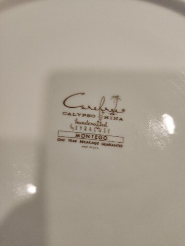 Vintage 70's Syracuse China Carefree Calypso MONTEGO 12.5" Oval Serving Platter - Picture 3 of 4