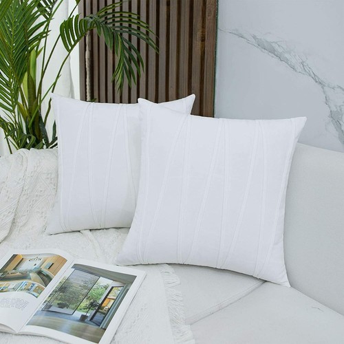 Pack of 2 Velvet Applique Cushion Covers Home Decor Striped Throw Pillow Cases - Picture 150 of 196