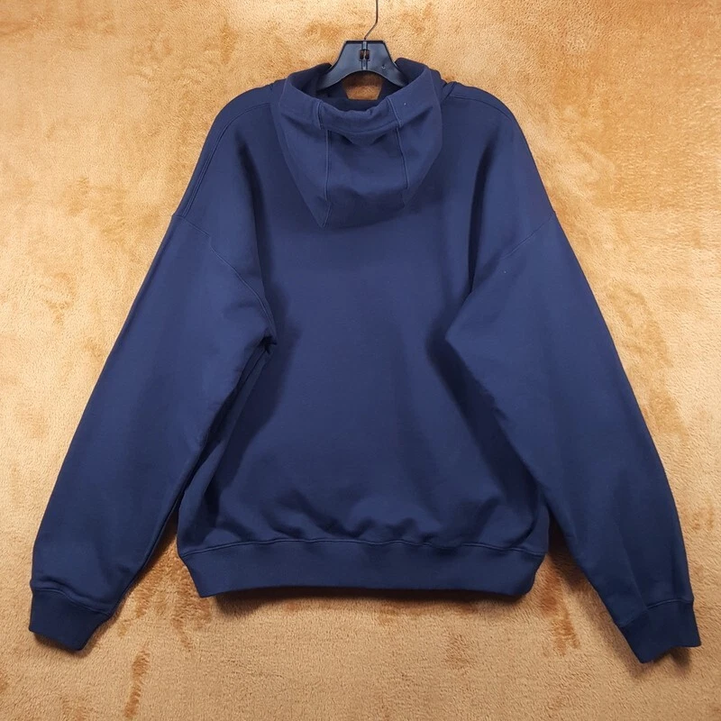 Felpa con cappuccio uomo VERSACE pullover grande blu anni 90 ispirazione vintage logo piastrelle $1225