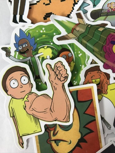 100 pz confezione adesivi laptop decalcomania film d'animazione Rick and Morty per adulti - Foto 9 di 12