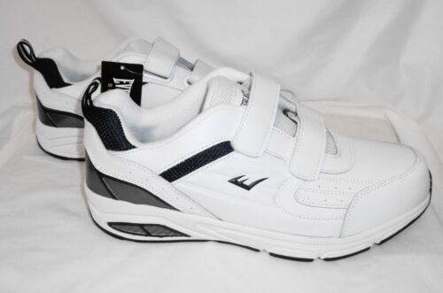 Men's Sneakers 9.5W Everlast Sport Mobile NWT White & Navy Hook & Loop Leather