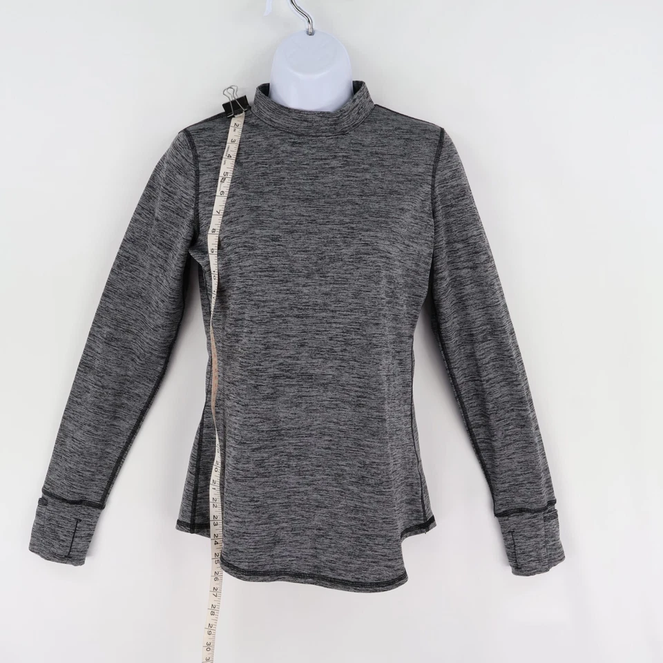 Camisa de ropa deportiva Cuddl Duds para mujer talla S gris a rayas clima agujeros para los pulgares derechos Foto 3 de 4