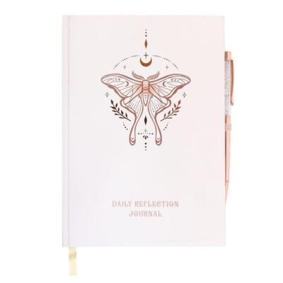 A5 Hardcover Daily Reflective Journal Luna Moth mit Quarzstift