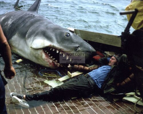 ROBERT SHAW ON THE SET OF "JAWS" - 8X10 PUBLICITY PHOTO (BB-705) - Picture 1 of 1