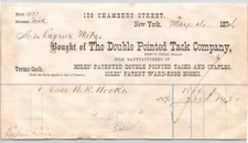 1874 Double Pointed Tack Co Miles Double Pointed Tacks Wardrobe Hooks Billhead