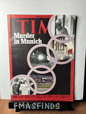 K4 1972 MURDER IN MINICH Sept 18 Newsstand TIME Magazine OLYMPICS GERMANY
