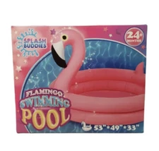 Splash Buddies Flamingo Inflatable Pool Kiddie Swimming Pool 53 x 49 X 33 Inch