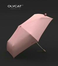 Umbrella Solid Light Pink Automatic Anti-UV Sun Rain Waterproof Folding Compact