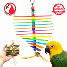 868 MINI STICK BIRD TOY Parrot Cage Craft Toys Cages Cockatiel Parrakeet Budgie