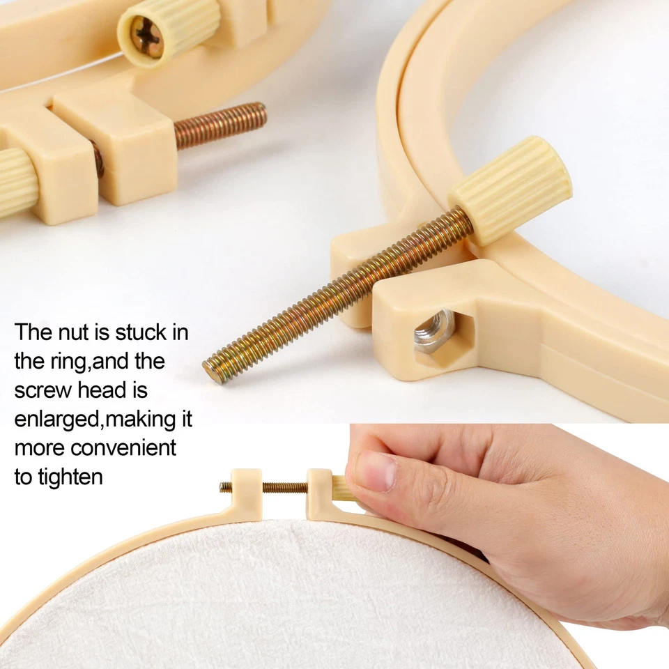 6 Pcs Embroidery Hoop 6 Size round Plastic Cross Stitch Hoop - Image 3 of 4