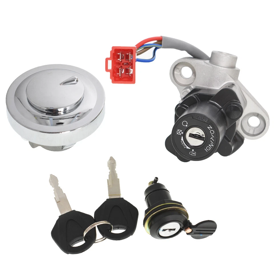 Interruptor de encendido tapa de combustible llaves de bloqueo de asiento para Yamaha V-STAR 650 1100 1999-2016 Foto 2 de 4