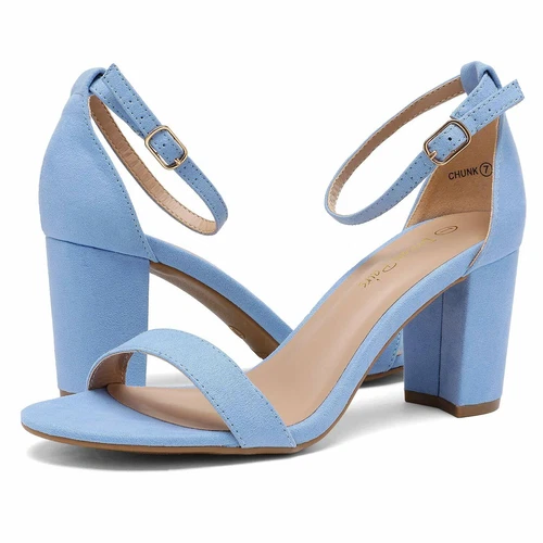 Damenschuhe Hochzeitssandalen offene Zehenpartie klobiger niedriger Absatz Party-Sandalen Größe 5-11 - Bild 50 von 63