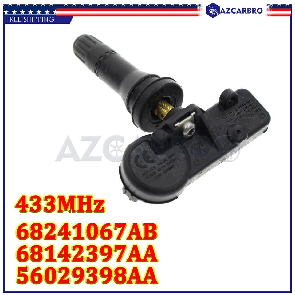 Sensor de presión de neumáticos 433MHZ TPMS 56029398AB apto para Dodge RAM 1500 2500 2011-2013 Foto 3 de 4
