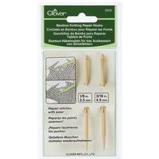 Clover Bamboo Knitting Repair Hooks 3 