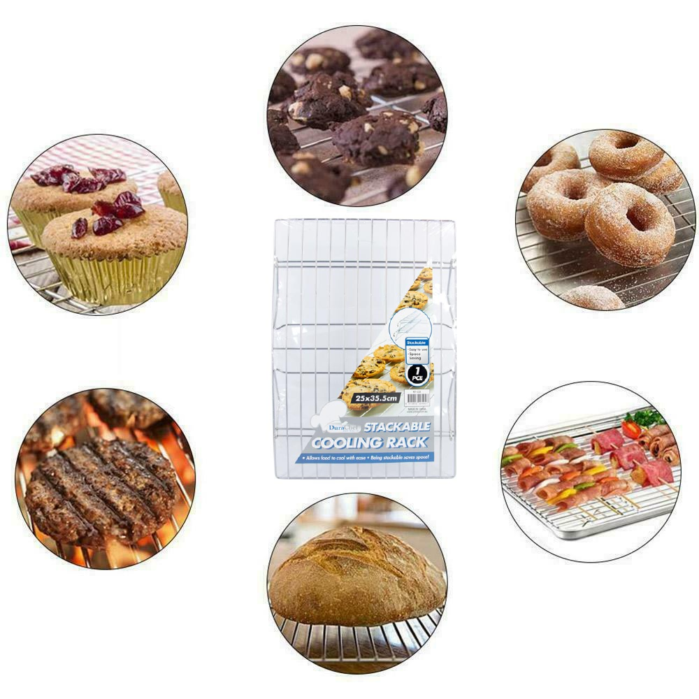 Cake Cooling Rack Chrome Wire Plated Stackable Kitchen Folding Stand