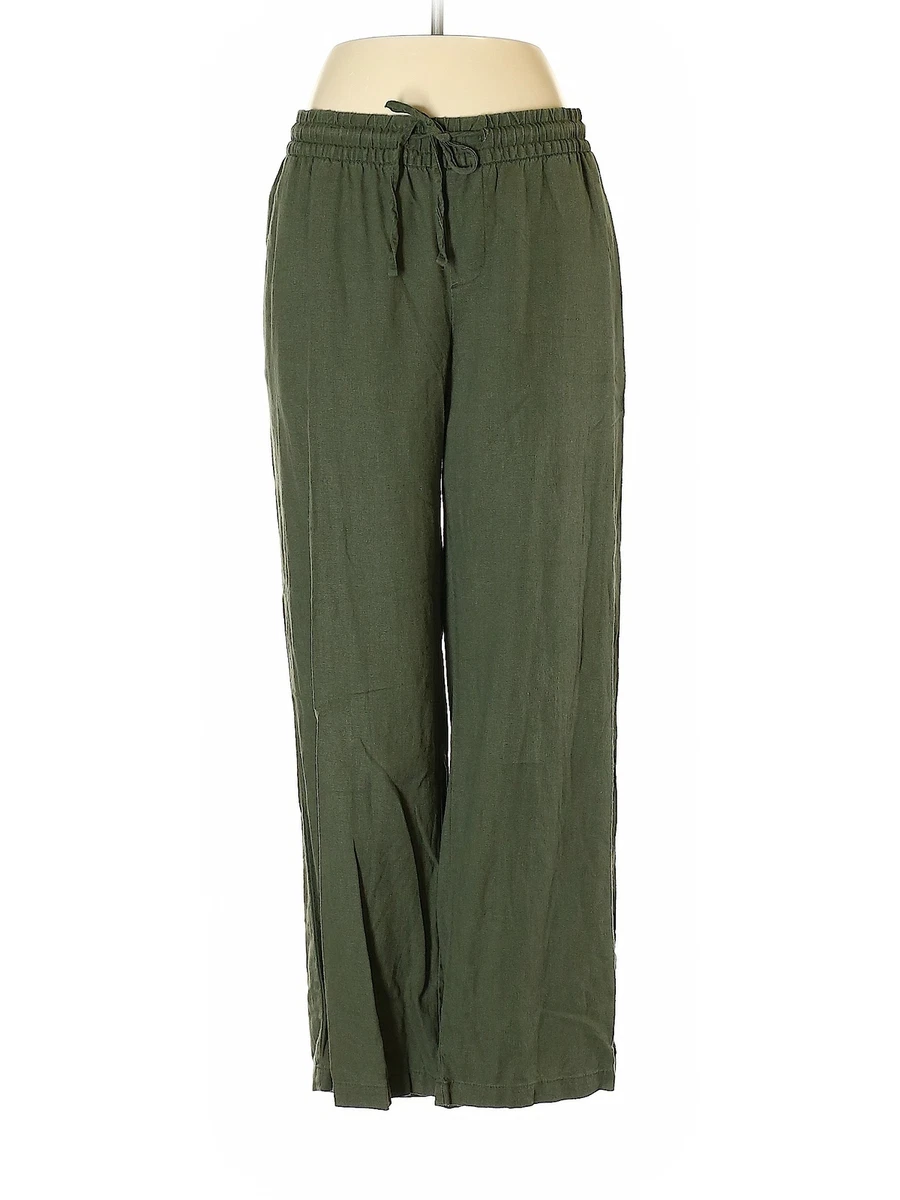 Old Navy Women Green Linen Pants M