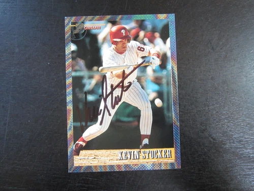 1993 Bowman # 356 Kevin Stocker Autograph Signed Auto Card Philadelphia Phillies
