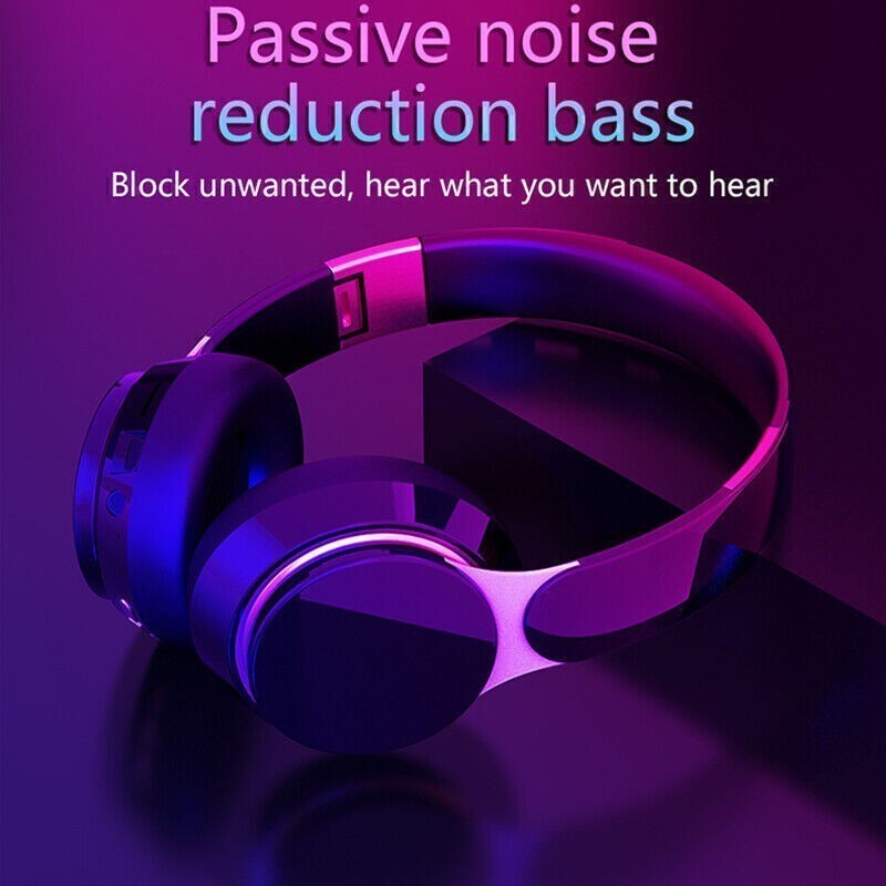 Wireless Headset Bluetooth 5.0 Surround Bass Over-Ear Earphones Sports Headphone