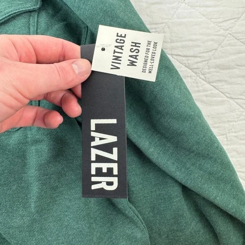 Lazer Mens Deep Emerald Green Fleece Shacket Button Front ML71219 New L image 6