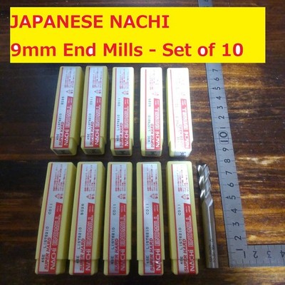 NACHI 9mm End Mill SUPER HARD LIST6210 4-Flute HSS-Co 10pcs Set JAPAN E598