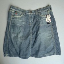 Vtg Miss Sixty Reversible Skirt Sz M Blue Denim Wrap Bi Cohen Belted NOS Y2K