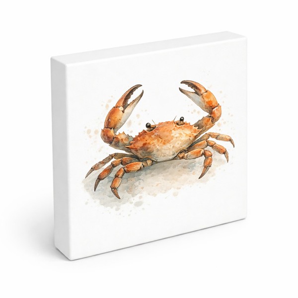 KüStenkläNge Krabbe Holzbild In 15X15 Cm Zum Stellen Oder AufhäNgen-image