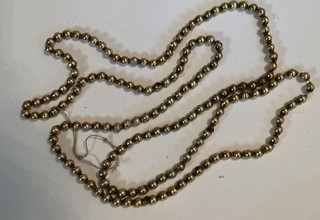 Alte Christbaumkette aus Glasperlen ca. 140 cm ca. 50/60er Jahre Gold
