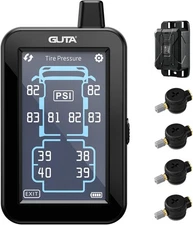 GUTA Tire Pressure Monitoring System, Trailer TPMS with Color Touchscreen Displa