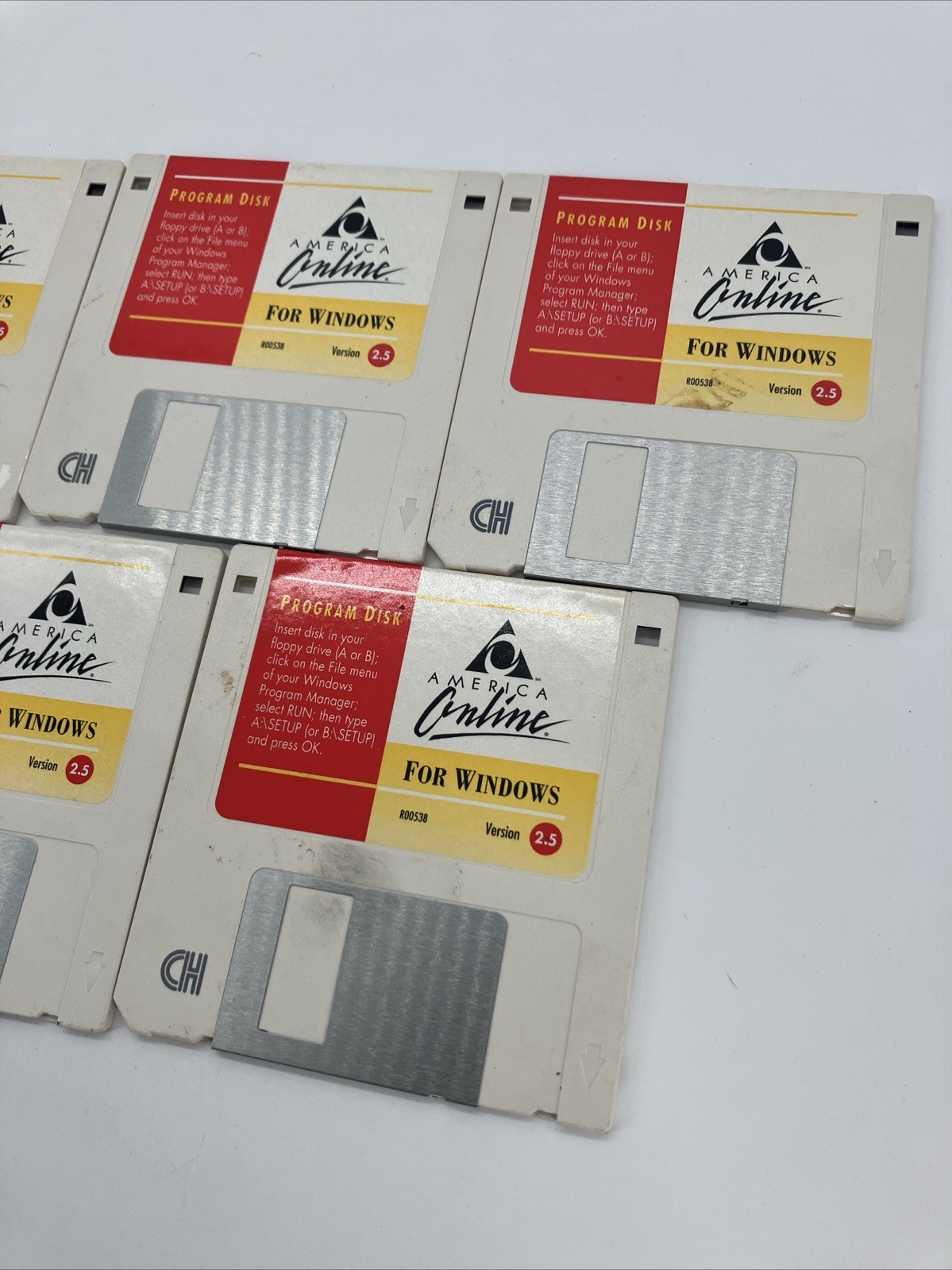 Vintage America Online AOL (7) Floppy Disks 2.5” For Windows