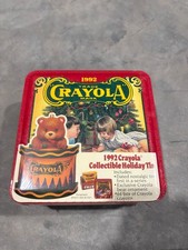 1992 Crayola Holiday Tin Vintage Collectible Crayon Box Sealed