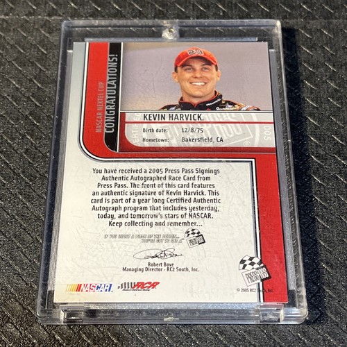 NASCAR Kevin Harvick / 2005 Press Pass Signings / Autographed CARD in seal CASE - 第 19/19 張圖片