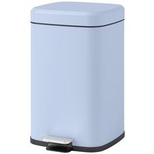 HOMCOM Kitchen Pedal Bin, Metal Rubbish Bin with Soft-close Lid