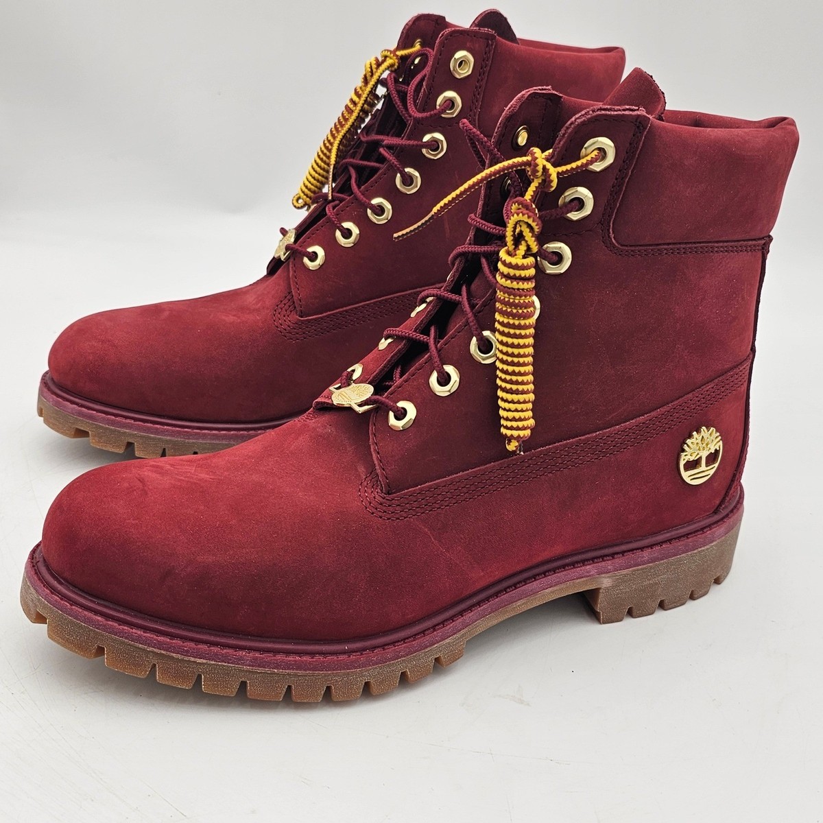 Timberland 6 Inch Premium Waterproof Boots Burgundy Nubuck  display picture 3