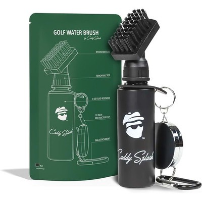 Golf Club Brush Cleaner with Water Bottle Nylon Bristles and Clip 4 oz