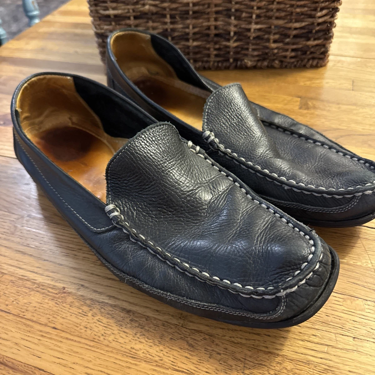Men\'s Sandro Moscoloni 10.5 M navy blue  Leather Loafers Sandro Moscoloni Casual Shoes for Men for sale | eBay main image 4