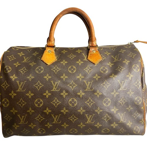 Louis Vuitton M41524 Speedy 35 Monogram 80s Vintage Duffle Hand bag From Japan - Image 1