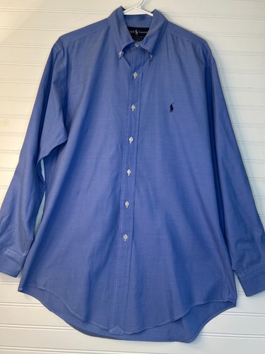 Ralph Lauren Yarmouth 100% Algodón Pinpoint Oxford Azul Hombre 15 32/33 - Imagen 2 de 8