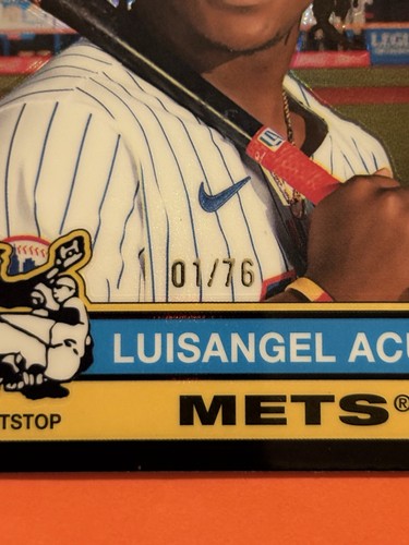 LUISANGEL ACUNA (1/1 First Print 01/76) BLACK CHROME REFRACTOR RC 2025 Heritage - Picture 3 of 11