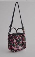 Cath Kidston Black Floral Strawberry Print Travel Cross-Body Bag